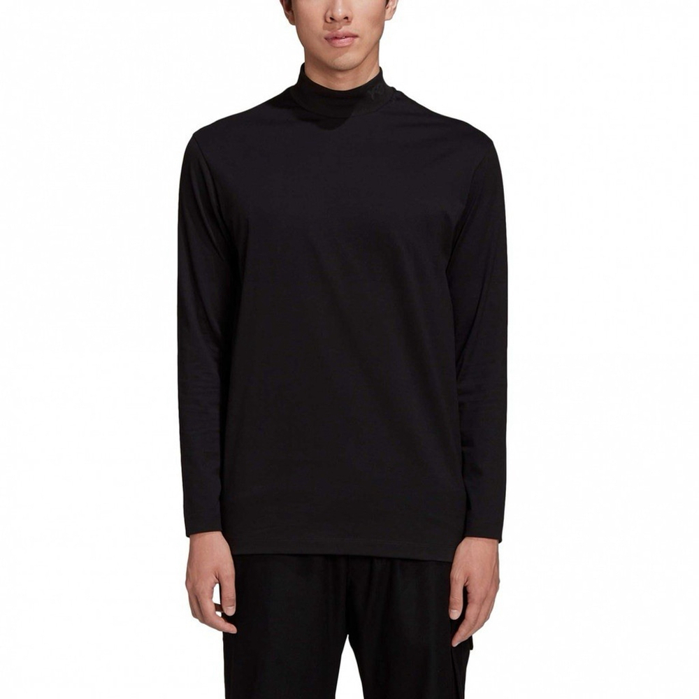 Y-3 Classic Mock Neck LS Tee Black Long Sleeve Men’s 2XL 2TG Minimalist Logo